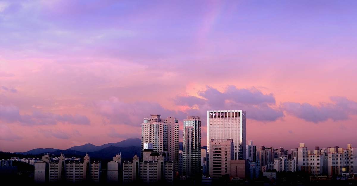 south korea city buildings under cloudy sky buildings